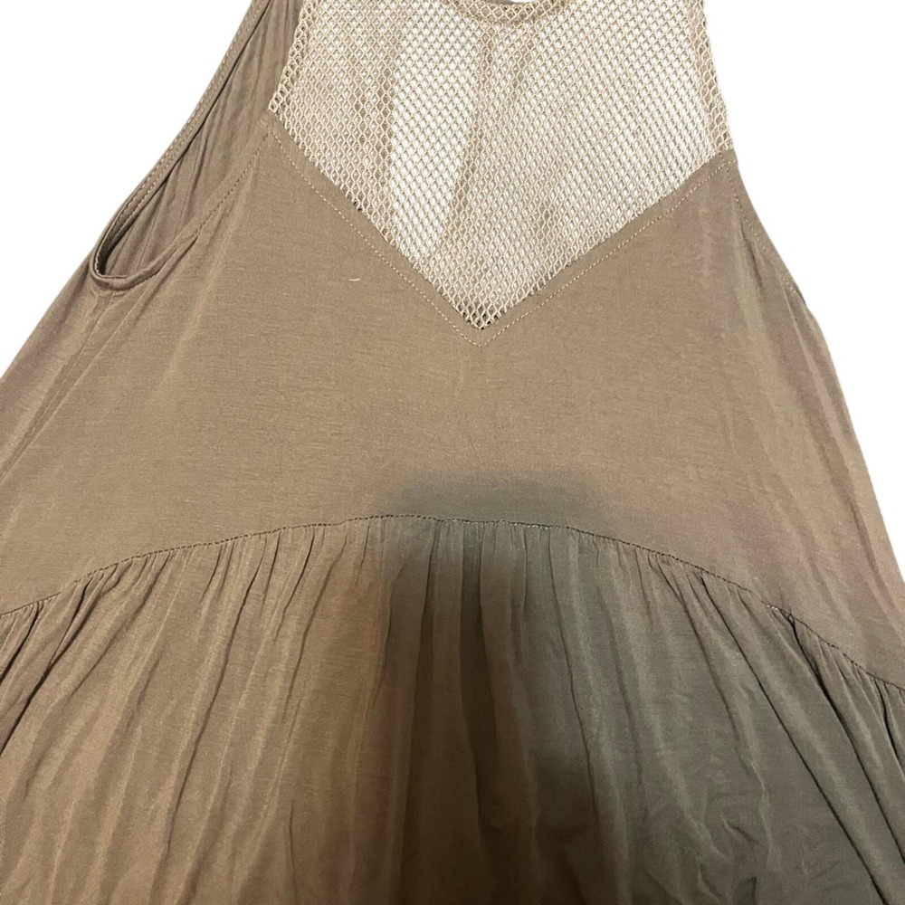 NWOT POL Olive Green Mesh Detail Tank Top - Button Missing Sz S - Picture 9 of 9